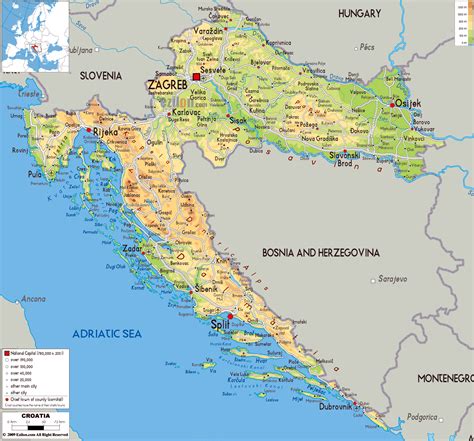 adriaküste kroatien karte